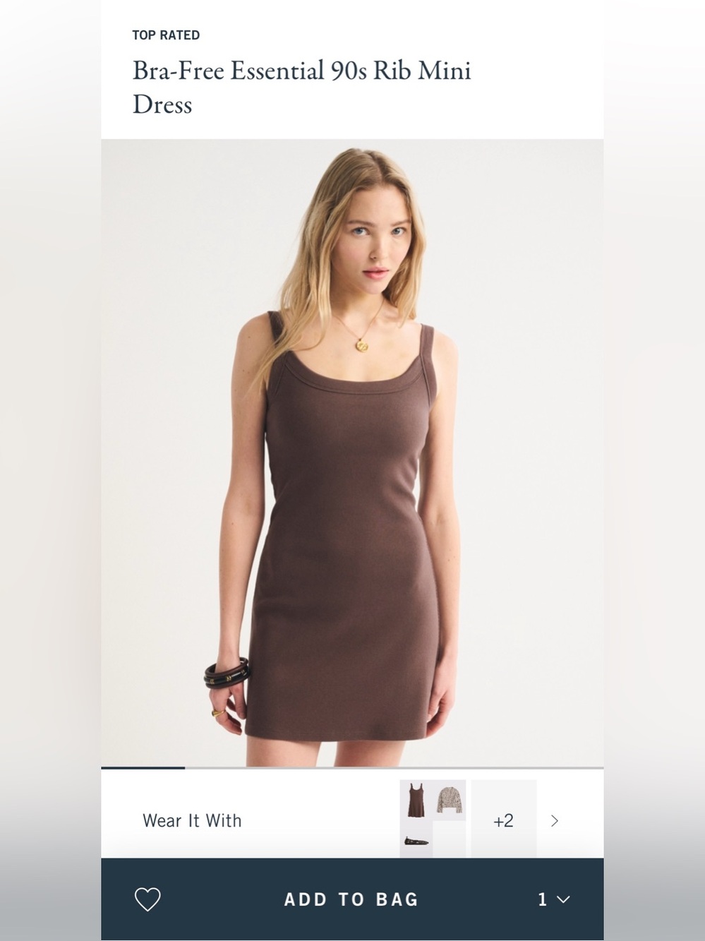 Abercrombie & Fitch Brown Scoop Neck Mini Dress